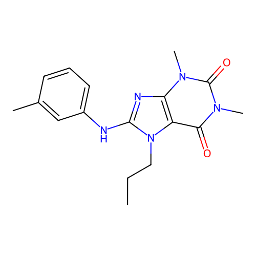 1,3-Dimethyl-7-propyl-8-(3-toluidino)-3,7-dihydro-1H-purine-2,6-dione structure