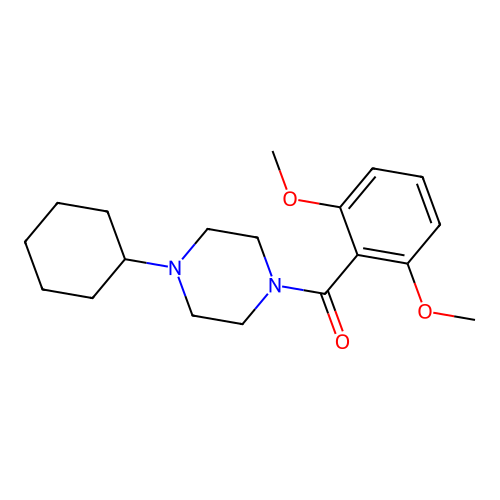 (4-Cyclohexylpiperazin-1-yl)(2,6-dimethoxyphenyl)methanone structure