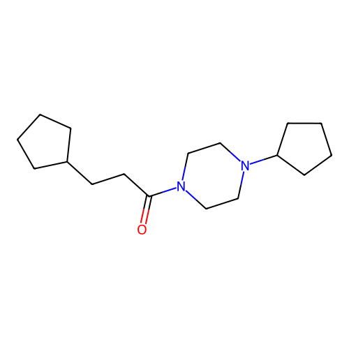 3-Cyclopentyl-1-(4-cyclopentylpiperazin-1-yl)propan-1-one structure