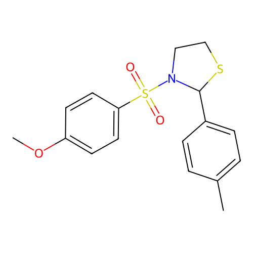 3-[(4-Methoxyphenyl)sulfonyl]-2-(4-methylphenyl)-1,3-thiazolidine structure