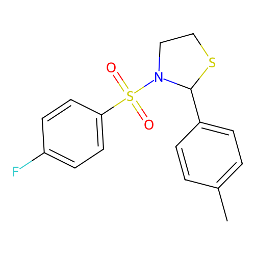 3-[(4-Fluorophenyl)sulfonyl]-2-(4-methylphenyl)-1,3-thiazolidine structure