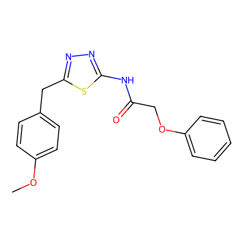 N-(5-(4-methoxybenzyl)-1,3,4-thiadiazol-2-yl)-2-phenoxyacetamide structure