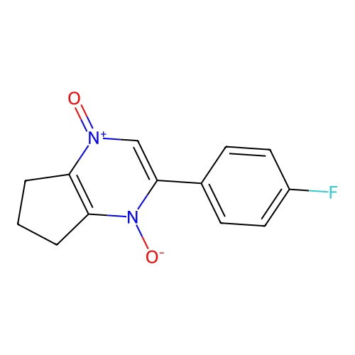 2-(4-fluorophenyl)-6,7-dihydro-5H-cyclopenta[b]pyrazine 1,4-dioxide structure