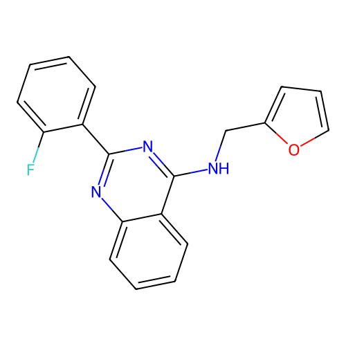 2-(2-fluorophenyl)-N-(furan-2-ylmethyl)quinazolin-4-amine structure