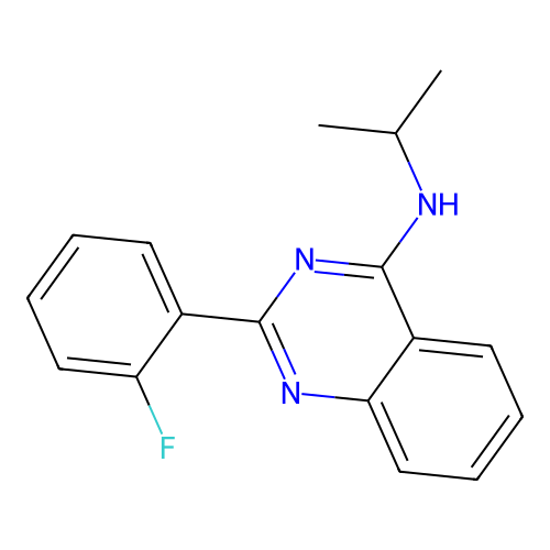 2-(2-fluorophenyl)-N-(propan-2-yl)quinazolin-4-amine structure