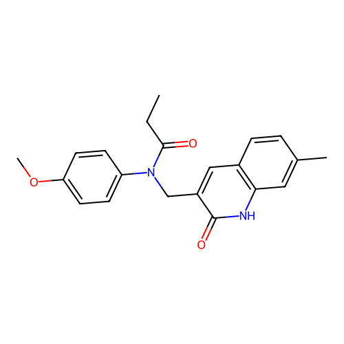 N-(4-methoxyphenyl)-N-[(7-methyl-2-oxo-1H-quinolin-3-yl)methyl]propanamide structure