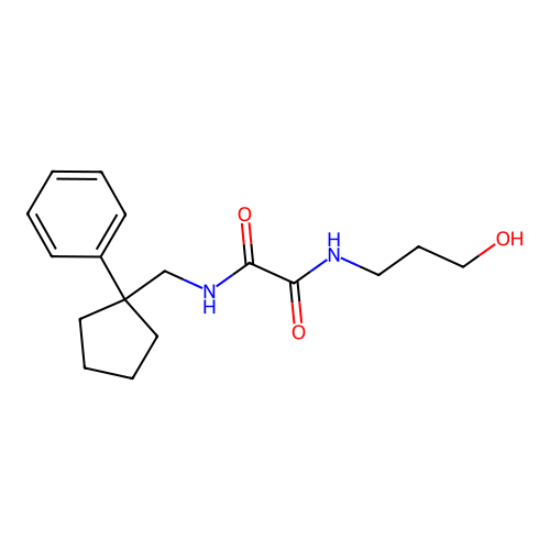 N-(3-hydroxypropyl)-N'-[(1-phenylcyclopentyl)methyl]ethanediamide structure