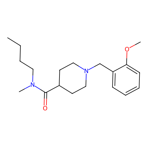 N-butyl-1-(2-methoxybenzyl)-N-methylpiperidine-4-carboxamide structure