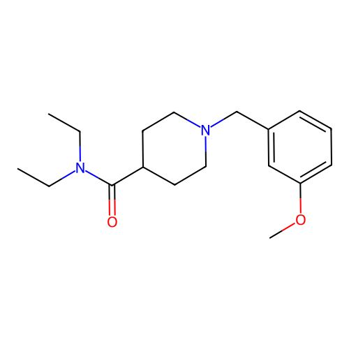 N,N-diethyl-1-(3-methoxybenzyl)piperidine-4-carboxamide structure