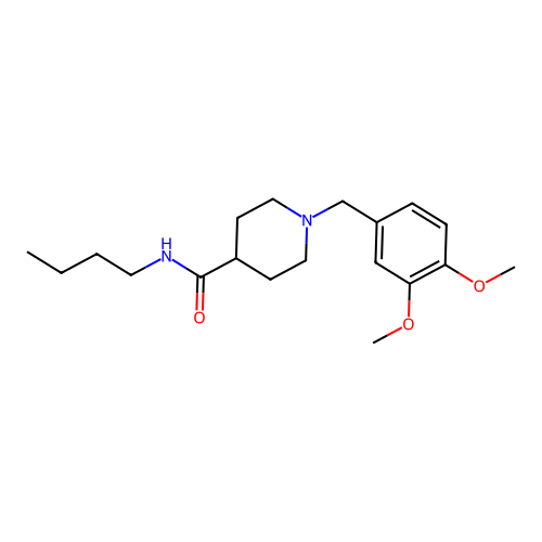 N-butyl-1-(3,4-dimethoxybenzyl)piperidine-4-carboxamide structure