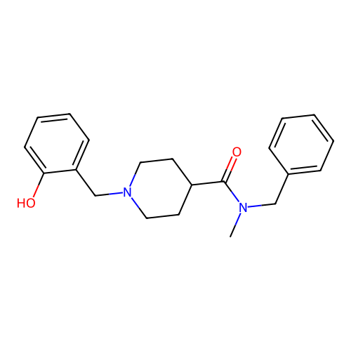 N-benzyl-1-(2-hydroxybenzyl)-N-methylpiperidine-4-carboxamide structure