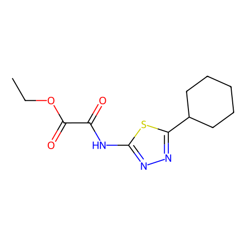 Ethyl [(5-cyclohexyl-1,3,4-thiadiazol-2-yl)amino](oxo)acetate structure
