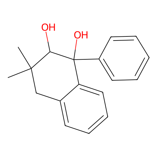 1,2-Naphthalenediol, 1,2,3,4-tetrahydro-3,3-dimethyl-1-phenyl-, cis- structure