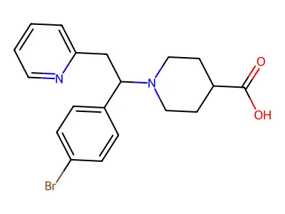 1-[1-(4-Bromophenyl)-2-(pyridin-2-yl)ethyl]piperidine-4-carboxylic acid structure