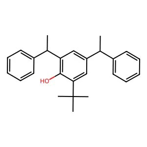 2-Tert-butyl-4,6-bis(1-phenylethyl)phenol structure