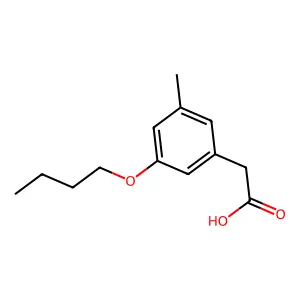 (5-丁氧基间甲苯基)乙酸 structure
