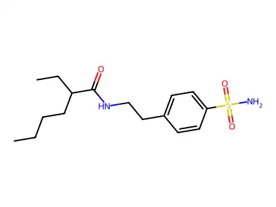 2-ethyl-N-[2-(4-sulfamoylphenyl)ethyl]hexanamide structure