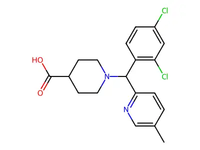 1-[(2,4-dichlorophenyl)-(5-methylpyridin-2-yl)methyl]piperidine-4-carboxylic Acid structure