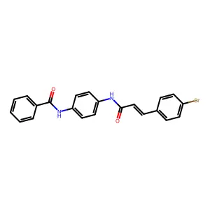 N-[4-[3-(4-bromophenyl)prop-2-enoylamino]phenyl]benzamide structure