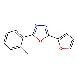 2-(Furan-2-yl)-5-(2-methylphenyl)-1,3,4-oxadiazole structure