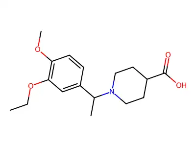 1-[1-(3-Ethoxy-4-methoxyphenyl)ethyl]piperidine-4-carboxylic acid structure
