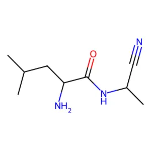2-Amino-N-(1-cyanoethyl)-4-methylpentanimidic acid structure