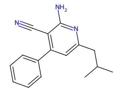 2-Amino-6-(2-methylpropyl)-4-phenylpyridine-3-carbonitrile structure