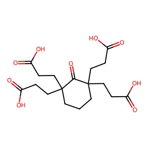 2-Oxocyclohexane-1,1,3,3-tetrapropionic acid structure