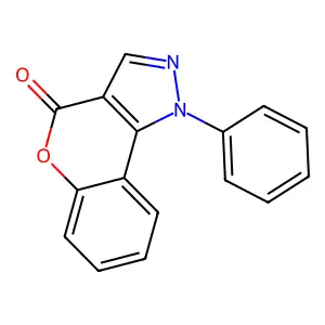 1-phenylchromeno[4,3-c]pyrazol-4-one structure