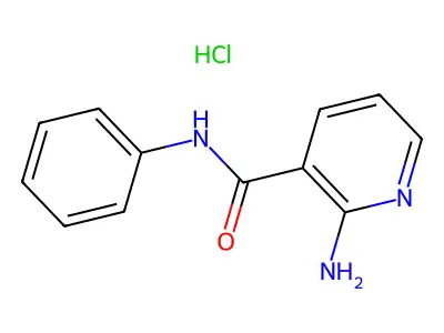 Nicotinamide, 2-amino-N-phenyl-, hydrochloride structure