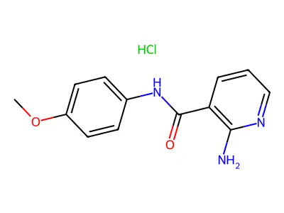 Nicotinamide, 2-amino-N-(p-methoxyphenyl)-, hydrochloride structure