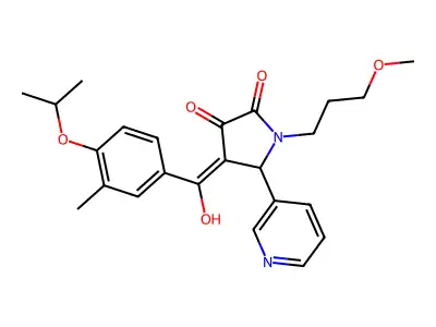 3-hydroxy-4-(4-isopropoxy-3-methylbenzoyl)-1-(3-methoxypropyl)-5-(3-pyridinyl)-1,5-dihydro-2H-pyrrol-2-one structure