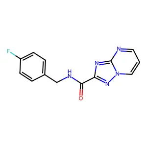N-[(4-fluorophenyl)methyl]-[1,2,4]triazolo[1,5-a]pyrimidine-2-carboxamide structure