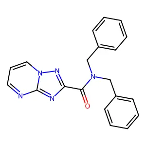 N,N-dibenzyl[1,2,4]triazolo[1,5-a]pyrimidine-2-carboxamide structure