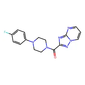 2-{[4-(4-Fluorophenyl)-1-piperazinyl]carbonyl}[1,2,4]triazolo[1,5-a]pyrimidine structure