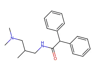 N-[3-(dimethylamino)-2-methylpropyl]-2,2-diphenylacetamide structure
