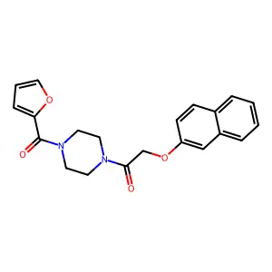 1-[4-(Furan-2-carbonyl)piperazin-1-yl]-2-naphthalen-2-yloxyethanone structure