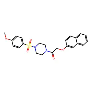 1-[4-(4-Methoxyphenyl)sulfonylpiperazin-1-yl]-2-naphthalen-2-yloxyethanone structure