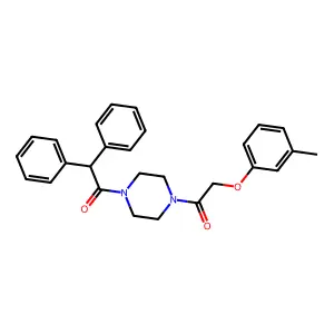 1-[4-[2-(3-Methylphenoxy)acetyl]piperazin-1-yl]-2,2-diphenylethanone structure