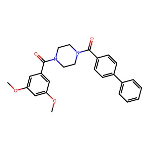 Biphenyl-4-yl{4-[(3,5-dimethoxyphenyl)carbonyl]piperazin-1-yl}methanone structure