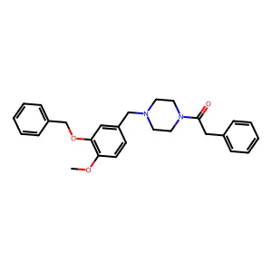 1-[4-[(4-Methoxy-3-phenylmethoxyphenyl)methyl]piperazin-1-yl]-2-phenylethanone structure