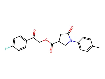 2-(4-Fluorophenyl)-2-oxoethyl 1-(4-methylphenyl)-5-oxo-3-pyrrolidinecarboxylate structure