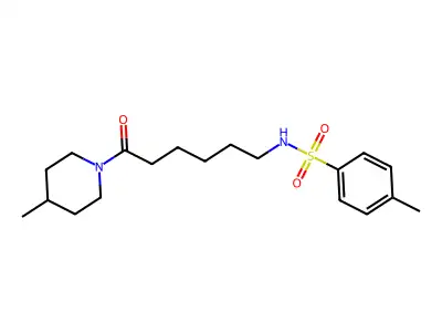 4-methyl-N-(6-(4-methylpiperidin-1-yl)-6-oxohexyl)benzenesulfonamide structure