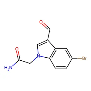 2-(5-bromo-3-formyl-1H-indol-1-yl)acetamide structure