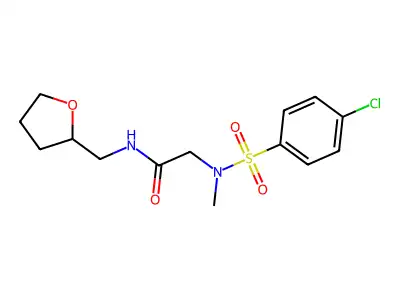 2-[(4-chlorophenyl)sulfonyl-methylamino]-N-(oxolan-2-ylmethyl)acetamide structure