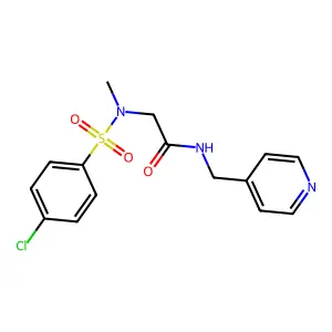 2-[(4-chlorophenyl)sulfonyl-methylamino]-N-(pyridin-4-ylmethyl)acetamide structure