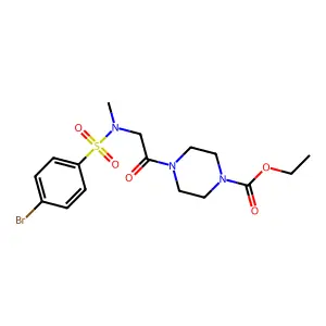 ethyl 4-{N-[(4-bromophenyl)sulfonyl]-N-methylglycyl}piperazine-1-carboxylate structure