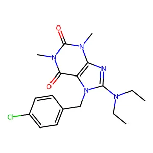 7-(4-chlorobenzyl)-8-(diethylamino)-1,3-dimethyl-1H-purine-2,6(3H,7H)-dione structure