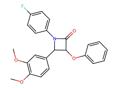 4-(3,4-Dimethoxyphenyl)-1-(4-fluorophenyl)-3-phenoxyazetidin-2-one structure