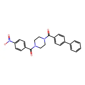 Biphenyl-4-yl{4-[(4-nitrophenyl)carbonyl]piperazin-1-yl}methanone structure